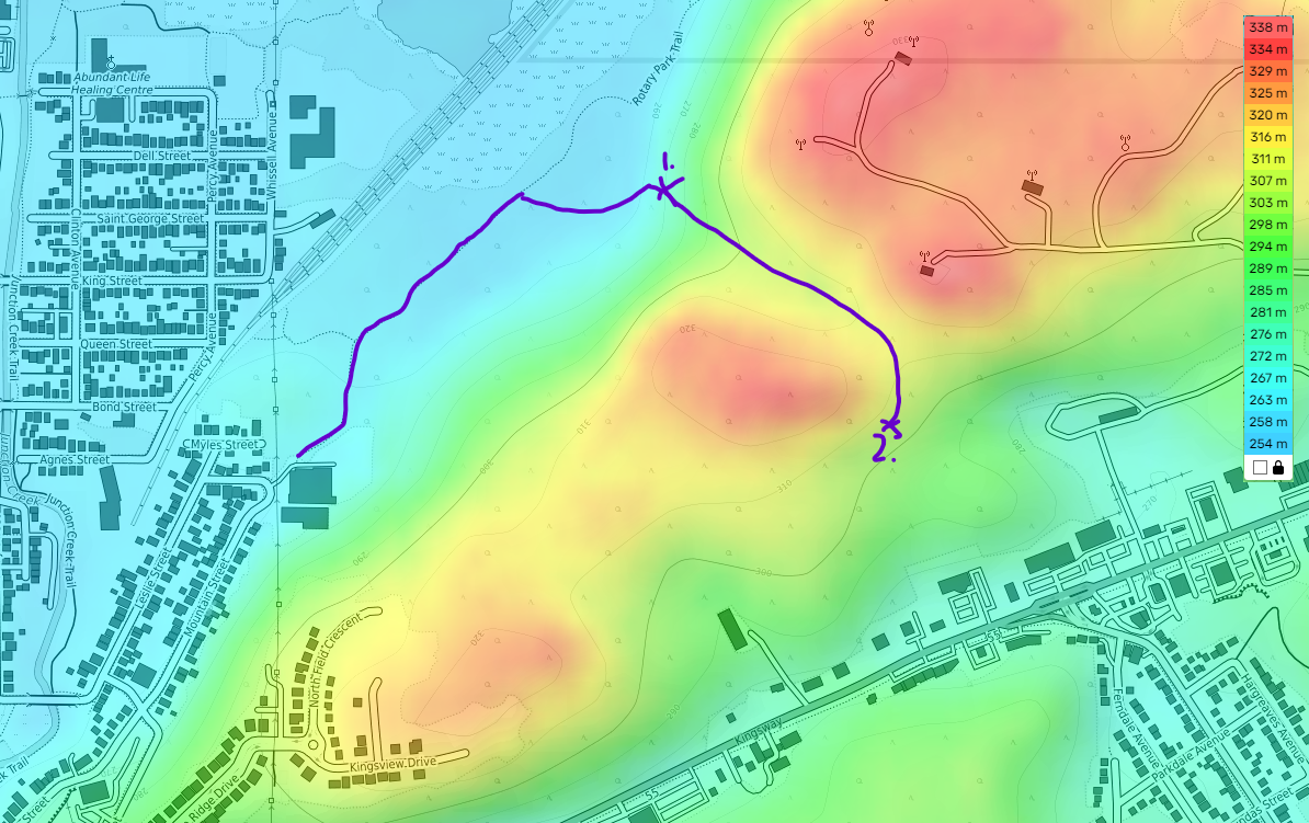 elevation view of harvey's area